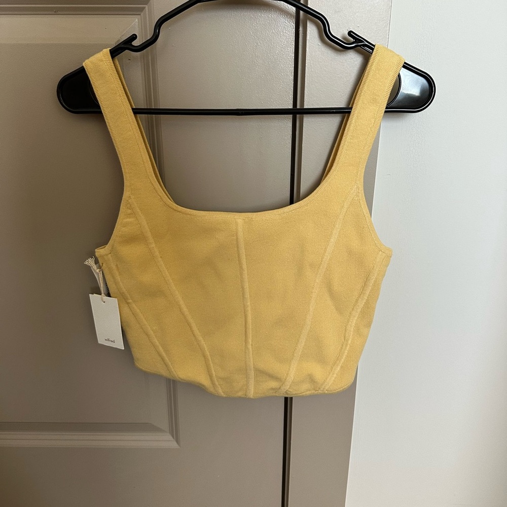 NEW WITH TAGS! Yellow Aritzia corset top